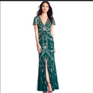 Aidan Mattox Bohemian floral beaded gown size 6